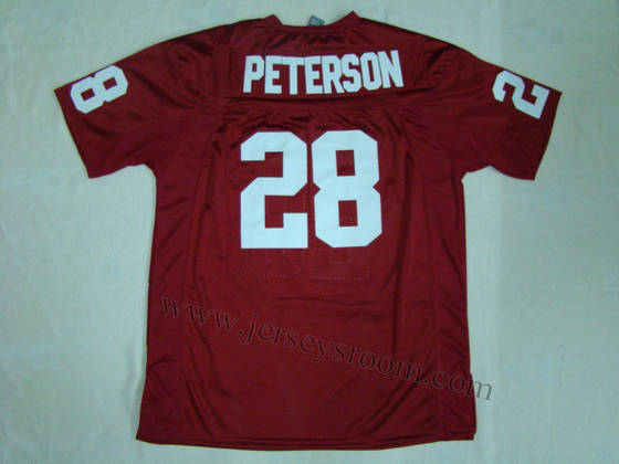 NCAA Oklahoma Sooners 28 Adrian Peterson Red Football Jersey(id:4736302 ...