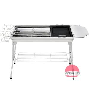 Wholesale grill design for bbq: Portable Stainless Steel Charcoal BBQ Grills with Tools Basket and Board