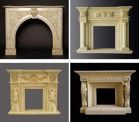 French Style Classic White Cherub Marble Fireplace Mantel With