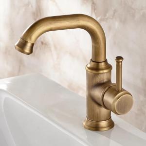 Wholesale brass basin tap: Antique Basin Tap Brass Rotatable Mixer Bathroom Sink Tap TA0188A