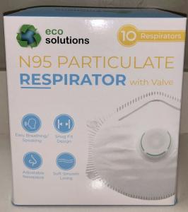 Wholesale n95: Eco Solutions N95 Particulate Respirator Dust Mask W Exhalation Valve, 10 Masks