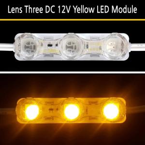 Wholesale double side tape: Lens Three DC 12V Yellow LED Module