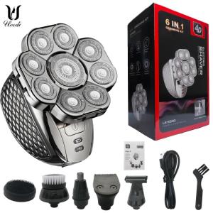 Wholesale ears: Men's Bald Head Electric Shaver 9 Blades Floating 6In1 Heads Beard Nose Ear Hair Trimmer Clipper Fac