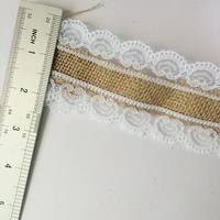 5M Natural Jute Hessian Cotton Lace Ribbon DIY Patchwork...