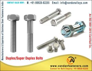 Wholesale stainless steel flange bolts: Duplex Bolts Manufacturers Exporters Suppliers Stockist in India Mumbai +91-9892882255 Https://Www.V