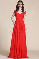 Cap Sleeve Sweetheart Red Evening Dress Bridesmaid Dress