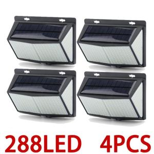 Wholesale wall panel radiator: LED Solar Light Human Body Sensor 288 Solar Lamp IP65 Outdoor Light Automatic Adjust Brightness Gard
