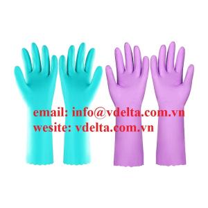 Wholesale household gloves: Color Custom Kitchen Wash Long Latex Household Waterpoof Cleaning Gloves