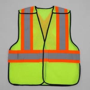 Wholesale a: Breathable Reflective Safety Vests High Visibility Vest with Zipper Closure