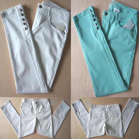 Women Pencil Pants Crop Jeans Ankle Length Chino Pants in Stock