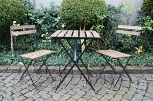 Wholesale Other Outdoor Furniture: Nawoo Furniture Acacia Wood with Metal Frame Bistro Table and Chair Set