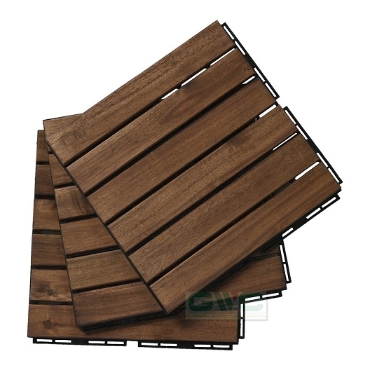 Gwc Acacia Wood Interlocking Deck Tiles, Wooden Decking Floor Interlocking Tiles