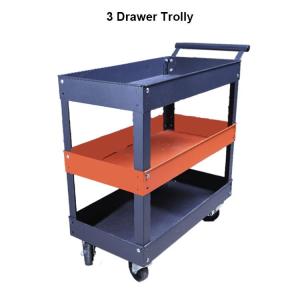 Wholesale knock down: Tool Trolley Set Tool Cabinet with 3 Tier Shelf