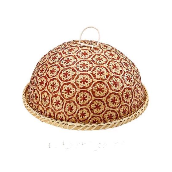 Vietnam Bamboo String Fruit Basket with Bamboo Cover Serving Tray with ...