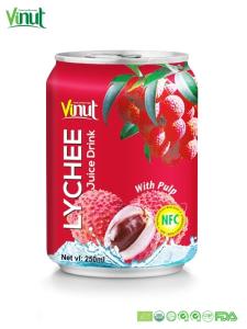 Wholesale canned lychees: 250ml VINUT  Canned Lychee Juice Fruit Juice Brands  Without Sugar Rich in Several Important Nutrien
