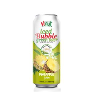 Wholesale Tea: 16.9 Fl Oz Vinut Iced Bubble Green Tea with Real Fruit Juice ( Pineapple Juice, Coconut Jelly)