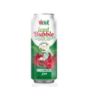 Wholesale hibiscus: 16.9 Fl Oz Vinut Iced Bubble Green Tea with Real Fruit Juice ( Hibiscus Juice, Coconut Jelly)