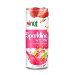 Wholesale strawberry: 355ml VINUT Sparkling Water Strawberry & Ginger Juice Drink (From Real Ingredient) Made in Vietnam F