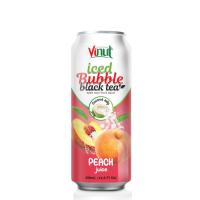 16.9 Fl Oz Vinut Iced Bubble Green Tea with Real Fruit Juice ( Peach Juice, Coconut Jelly)