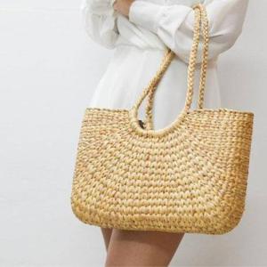 Wholesale Ladies' Handbags: Water Hyacinth Handbag with Long Handles