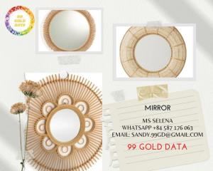 Wholesale souvenirs: Rattan Wall Mirror Frame Vietnamese Bamboo