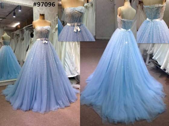 light blue evening gown