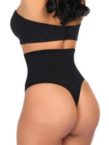 Wholesale double layer: Women's Shapewear Thong Tummy Control Butt Lifter Slimming High Waist Cincher Panty