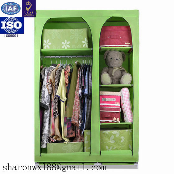 Portable Storage Cabinet Design Assemble Metal Wardrobe Bedroom