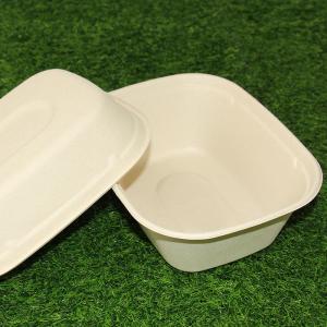 Wholesale packaging box: Sugarcane Bagasse Pulp Tableware Disposable Biodegradable Food Container Lunch Packaging Lid Box