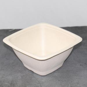 Wholesale paper bowl: Biodegradable Sugarcane Bagasse Molded Pulp Waterproof 24oz Food Square Bowl with Lid