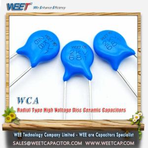 Wholesale Capacitors: WEET WCA Radial Type 6KV 10KV 15KVDC High Voltage Disc Ceramic Capacitors