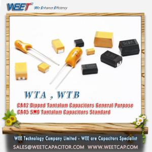 Wholesale dip tantalum capacitors: WEET WTA CA42 Radial Epoxy Dipped Tantalum Capacitors General Purpose