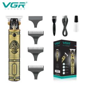 Wholesale personal care: VGR Hair Clipper Professional Rechargeable Personal Care Vintage Engraving Scissors