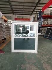 Wholesale pvc window frames: Ventilation Glass Apricot UPVC Single Hung Window Vertical Sliding Design