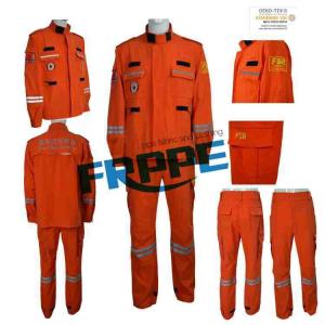 Wholesale ventilator: Rescue Suit 100%Polyester Orange Spandex Fabric