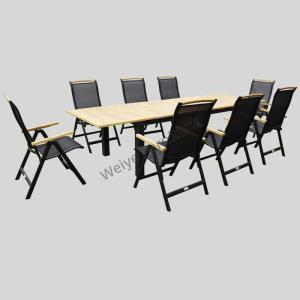 Wholesale plastic folding chair: Outdoor Dinning Furniture Aluminium 9pcs Set with Folding Chair