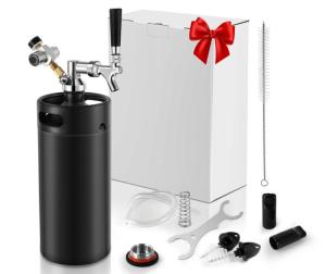 Wholesale camping equipment: 2L/3.6L/5L  Beer Keg Mini Keg Tap Dispenser Matte Black Growler Barrel Carbonated CO2 Charger
