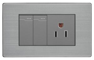 Wholesale steel panel: Stainless Steel Panel 1/2/3/4Gang 1 /2 Way Electrical Light Switch and Socket