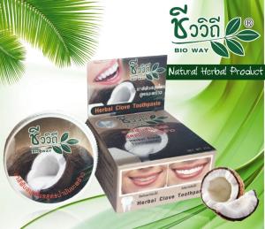 Wholesale toothpaste: Herbal Clove Toothpaste (Coconut) 25 G. Thai Brand Chivavithi