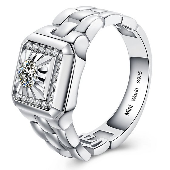 Watch Style Ring for Men(id:10490023). Buy China silver jewelry, silver ...