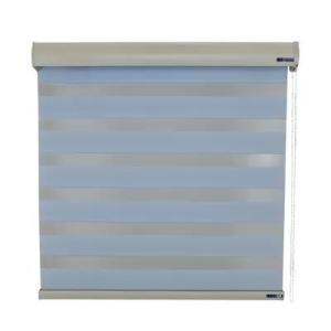 Wholesale curtain accessories: Dual Layer Sheer Motorized Zebra Blinds Horizontal Pattern for Oriel Window