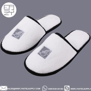 Wholesale cotton slipper: Wholesale Custom Logo Coral Velour Disposable Hotel Slipper