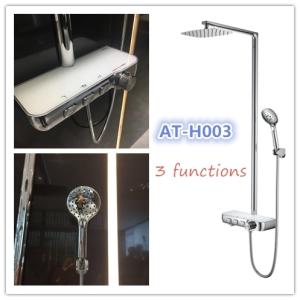 Wholesale valve safety locks: Thermostatic Shower Sets Square #304 SS Luxury Rainfall Shower Faucets AT-H003