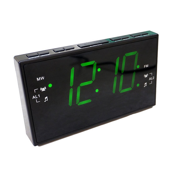 1.8 Inch Pll Am Fm Led Alarm Clock Radio Receiver With Dual Alarm(id 