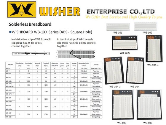 Solderless Breadboard with Jumpers WB-104-3+J