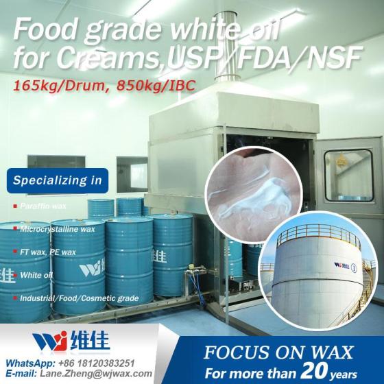 Sell Food grade white oil for Creams,USP/FDA/NSF