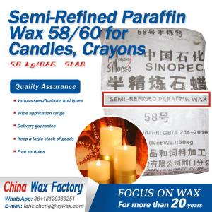 Wholesale candle molding: Semi-Refined Paraffin Wax 58/60 for Candles, Crayons