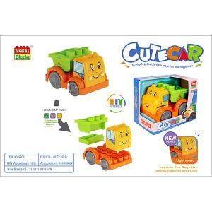 Wholesale toys: Wokaiblocks DIY Educational Baby Toys Light Music Gliding Plastic Car Cute Building Blocks Kidstoys