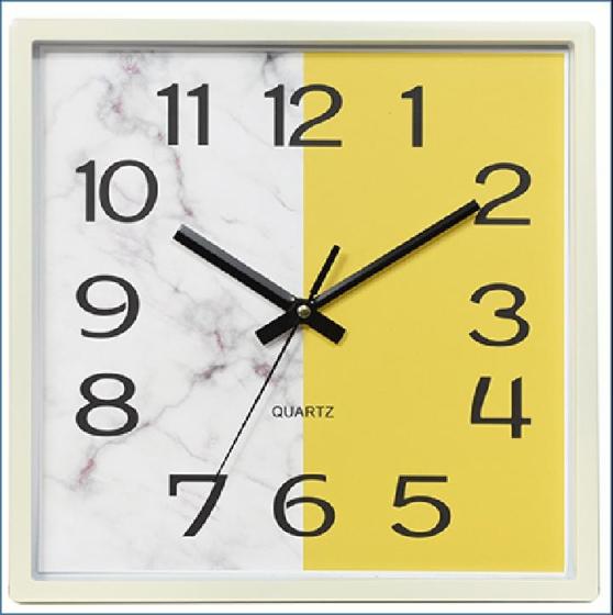 Square Quiet Ticking Wall Clock Nursery Room Bedroom School Classroom