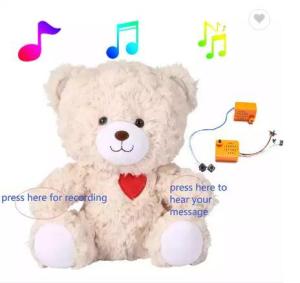 Wholesale talking: Amazon Hot Sale Voice Recorder for Plush Toy Repeat Talking Teddy Bear Stuffed Customize Plush Toys